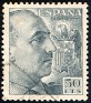 Spain - 1940 - General Franco - 50 CTS - Pizarra - Dictator, Army General - Edifil 927 - 0